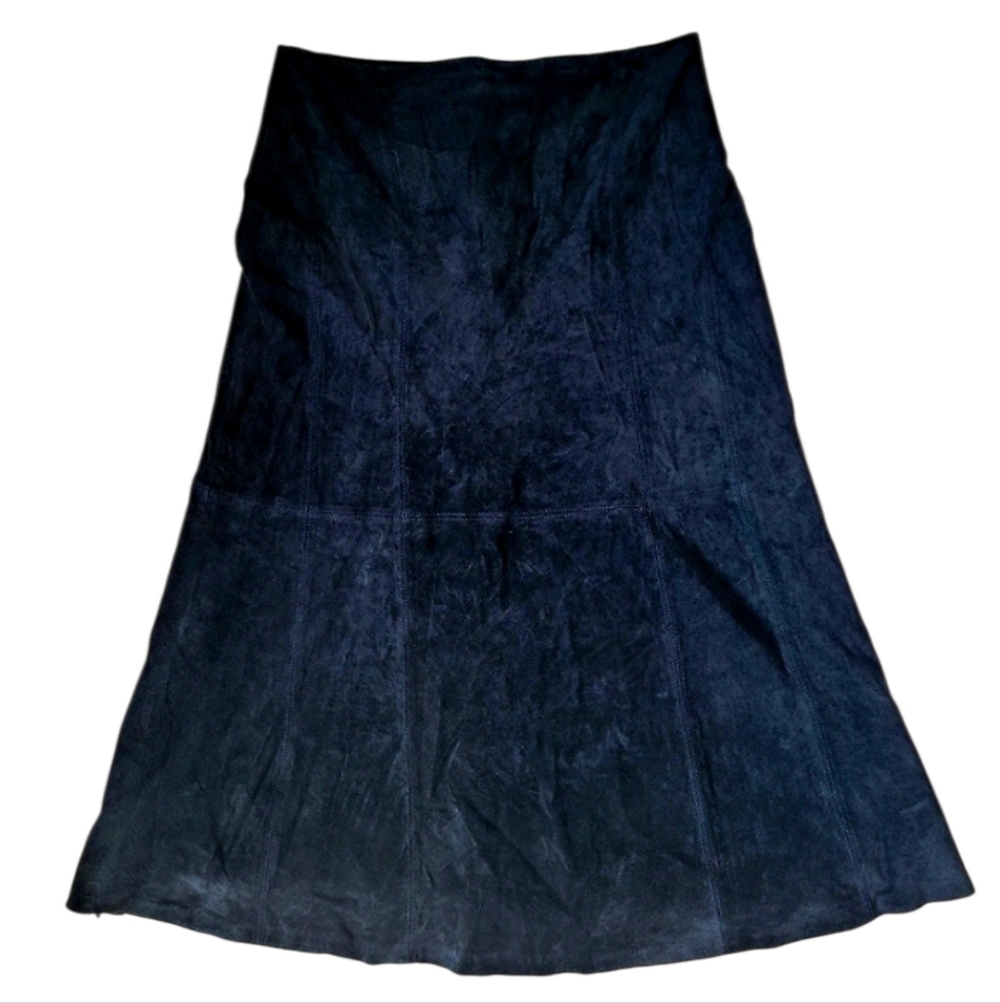 Real Suede Skirt Liz Claiborne Black Midi Skirt Genuine Quiet Luxury
